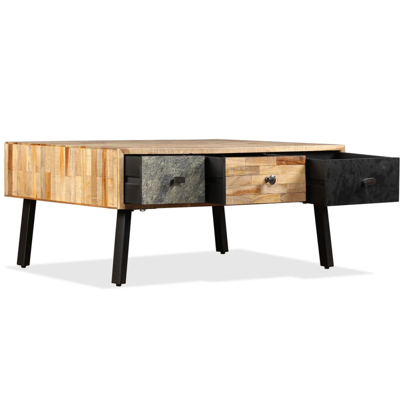 vidaXL tömör újrahasznosított tíkfa dohányzóasztal 90 x 65 x 40 cm