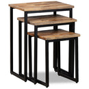 vidaXL 3 részes tömör újrahasznosított tíkfa, egymásba tolható asztal