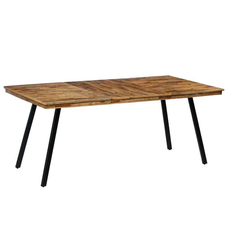 vidaXL tömör újrahasznosított tíkfa/acél étkezőasztal 180 x 90 x 76 cm
