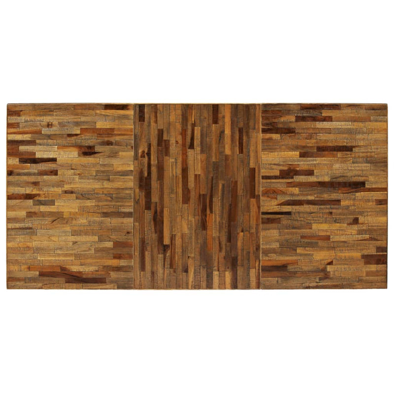 vidaXL tömör újrahasznosított tíkfa/acél étkezőasztal 180 x 90 x 76 cm