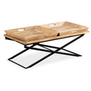 vidaXL tömör mangófa dohányzóasztal 110 x 55 x 42 cm