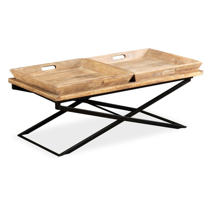 vidaXL tömör mangófa dohányzóasztal 110 x 55 x 42 cm