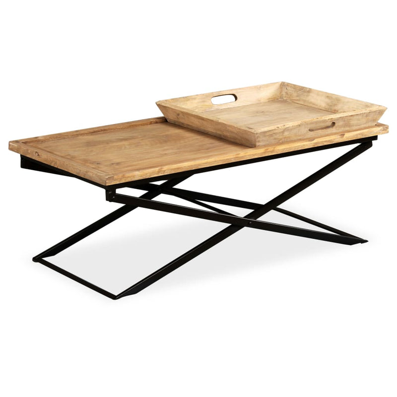 vidaXL tömör mangófa dohányzóasztal 110 x 55 x 42 cm