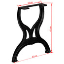 vidaXL 2 db öntöttvas pad láb X-alakú vázzal