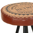 vidaXL 4 db valódi bőr bárszék