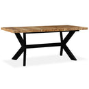 vidaXL tömör mangófa és acél étkezőasztal 180 cm