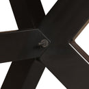 vidaXL tömör mangófa és acél étkezőasztal 180 cm