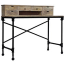 vidaXL tömör mangófa és acél íróasztal 110 x 50 x 96 cm