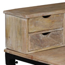 vidaXL tömör mangófa és acél íróasztal 110 x 50 x 96 cm