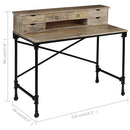 vidaXL tömör mangófa és acél íróasztal 110 x 50 x 96 cm
