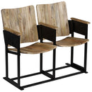 vidaXL 2 személyes tömör mangófa és acél pad