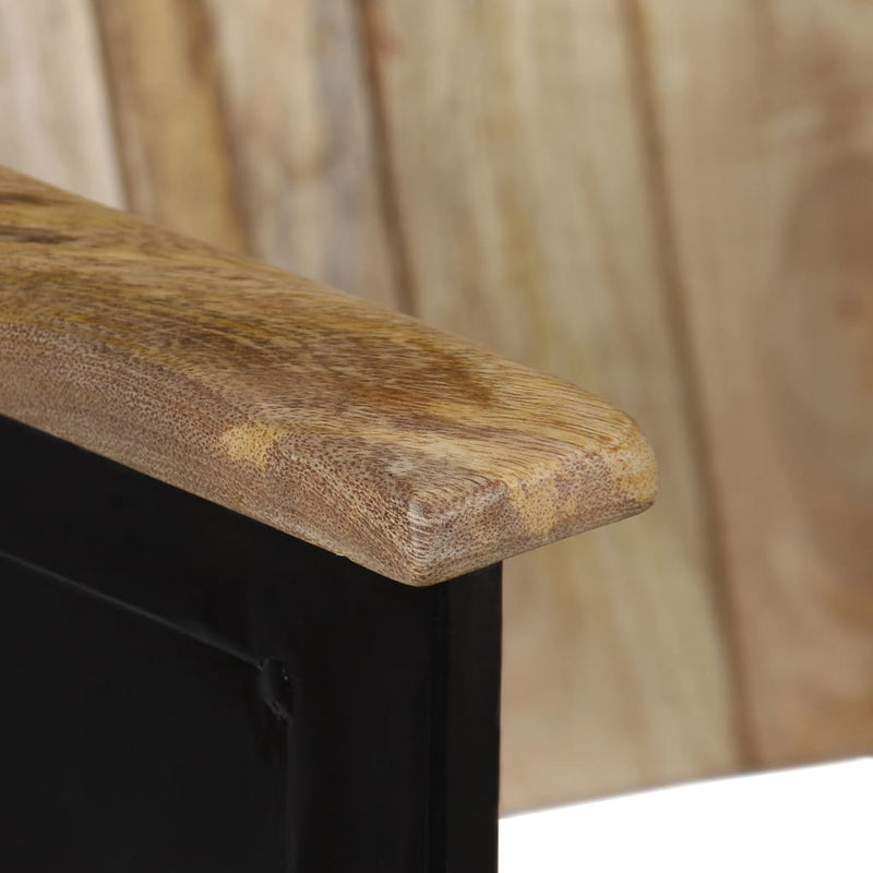 vidaXL 2 személyes tömör mangófa és acél pad