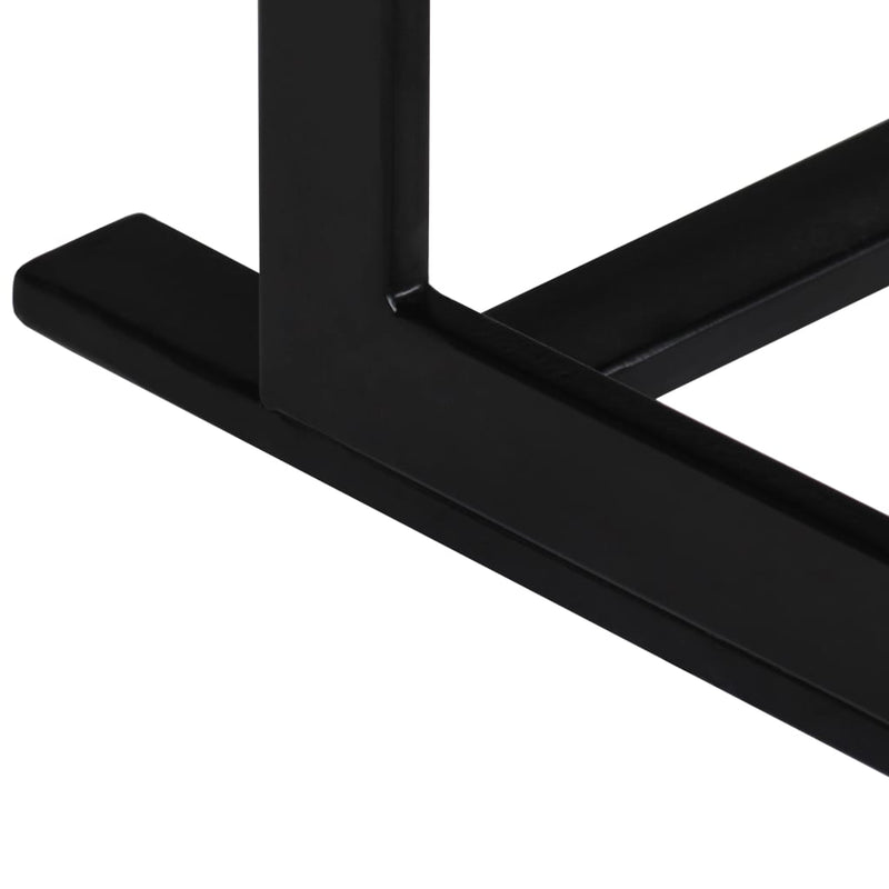 vidaXL 2 személyes tömör mangófa és acél pad