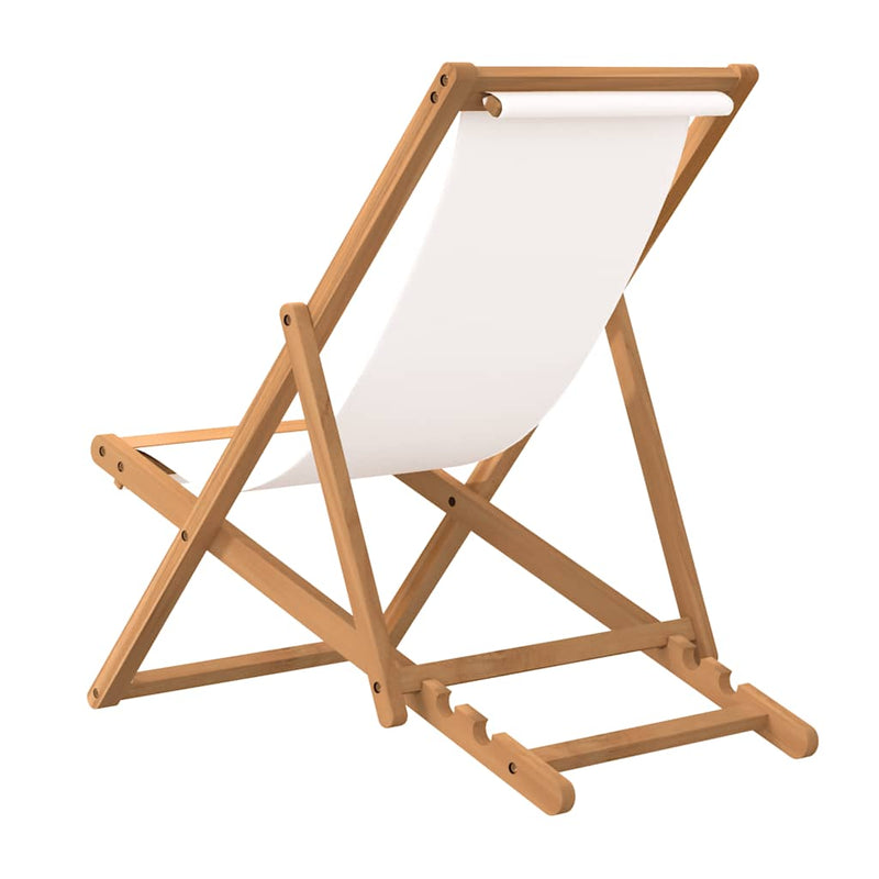 vidaXL krémszínű tíkfa napozószék 56 x 105 x 96 cm