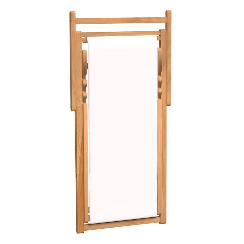 vidaXL krémszínű tíkfa napozószék 56 x 105 x 96 cm