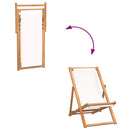 vidaXL krémszínű tíkfa napozószék 56 x 105 x 96 cm