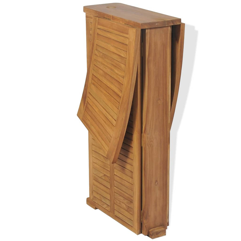 vidaXL tömör tíkfa összecsukható bárasztal 155 x 53 x 105 cm
