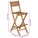 vidaXL 2 db összecsukható tömör tíkfa kültéri bárszék