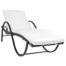 vidaXL 2 db fekete polyrattan napozóágy asztallal