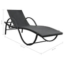 vidaXL 2 db fekete polyrattan napozóágy asztallal