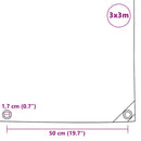 vidaXL szürke takaróponyva 650 g/m² 3 x 3 m
