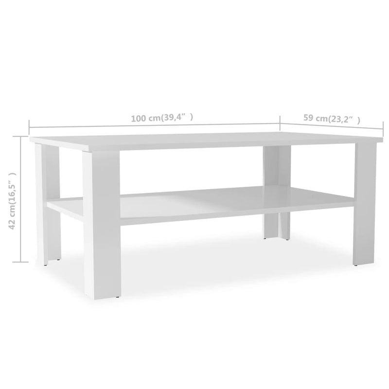vidaXL fehér faforgácslap dohányzóasztal 100 x 59 x 42 cm