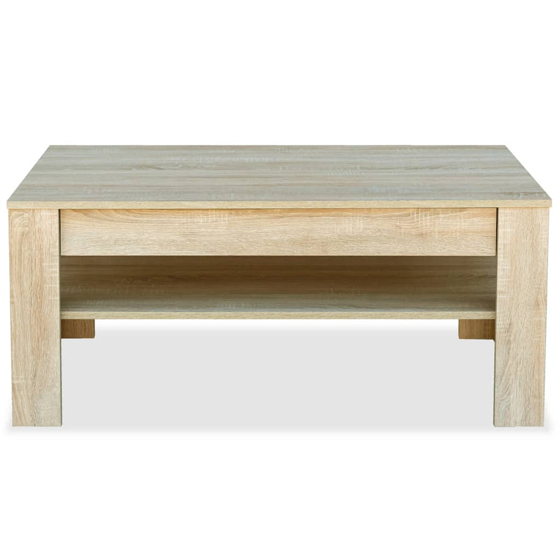 vidaXL tölgyfa színű faszerelt fa dohányzóasztal 110 x 65 x 48 cm