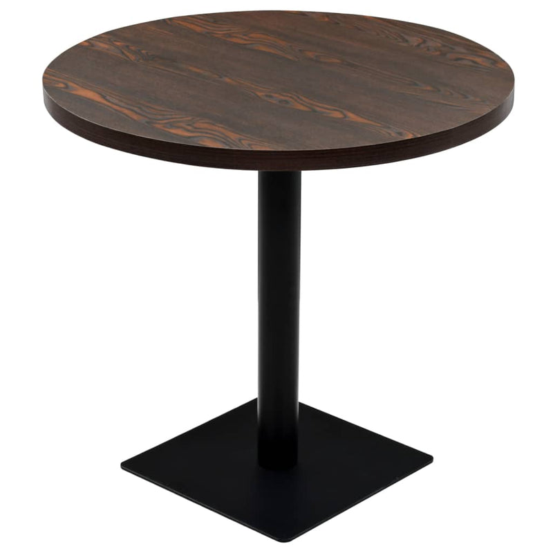 vidaXL kerek, sötét hamuszínű MDF/acél bisztró asztal 80 x 75 cm