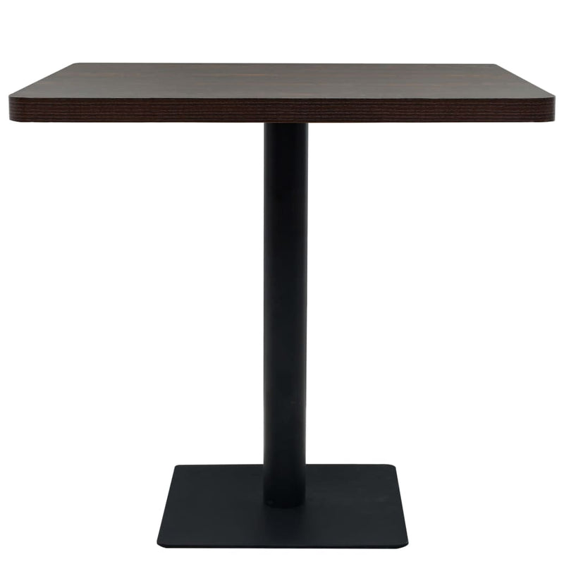 vidaXL sötét hamuszínű MDF/acél bisztró asztal 80 x 80 x 75 cm