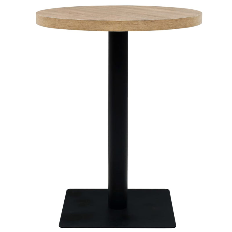 vidaXL kerek, tölgyfa színű MDF/acél bisztró asztal 60 x 75 cm