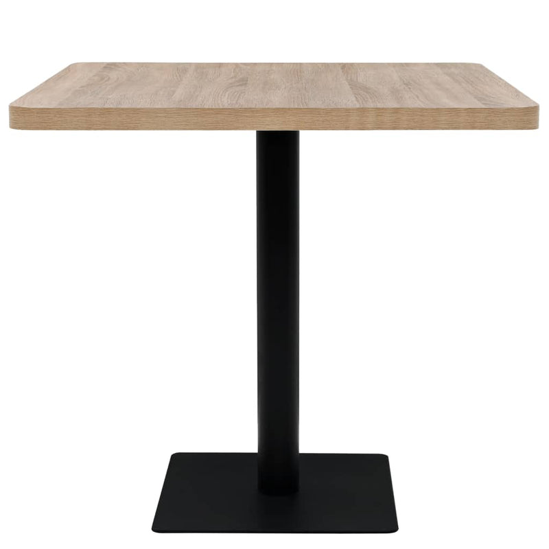vidaXL tölgyfa színű MDF/acél bisztró asztal 80 x 80 x 75 cm