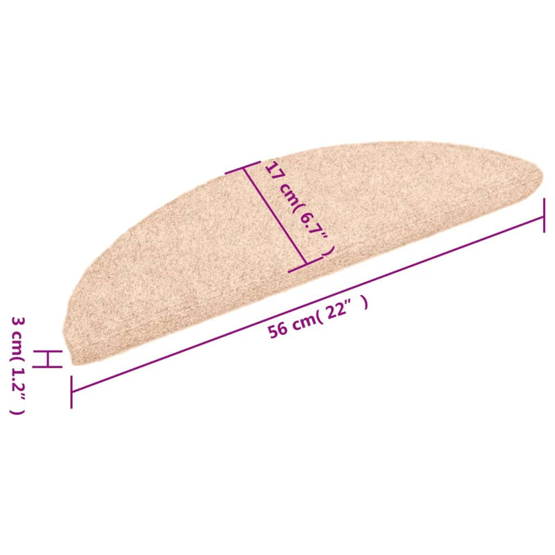 vidaXL 15 db barna öntapadós lépcsőszőnyeg 56x17x3 cm