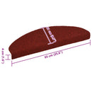 vidaXL 15 db piros öntapadós lépcsőszőnyeg 65x21x4 cm