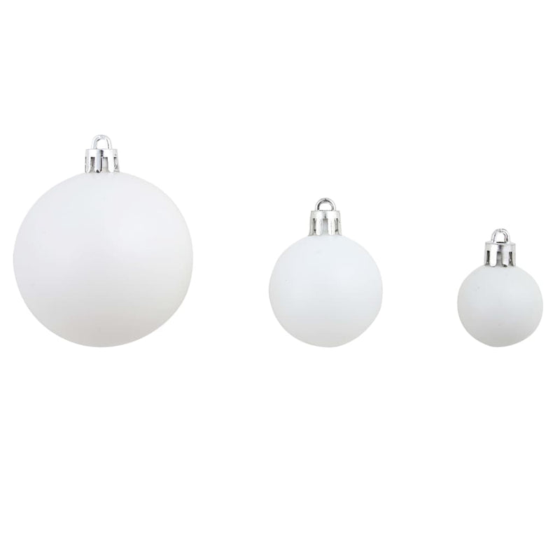 vidaXL 100 darabos fehér/szürke karácsonyi gömb készlet 3/4/6 cm