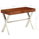 vidaXL tömör akácfa íróasztal mézszínű felülettel 110 x 50 x 76 cm
