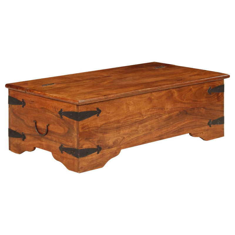 vidaXL tömör akácfa dohányzóasztal mézszínű bevonattal 110x55x35 cm