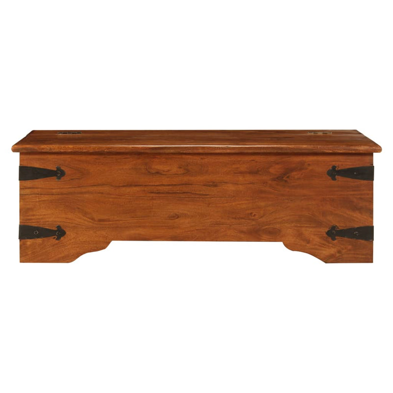vidaXL tömör akácfa dohányzóasztal mézszínű bevonattal 110x55x35 cm