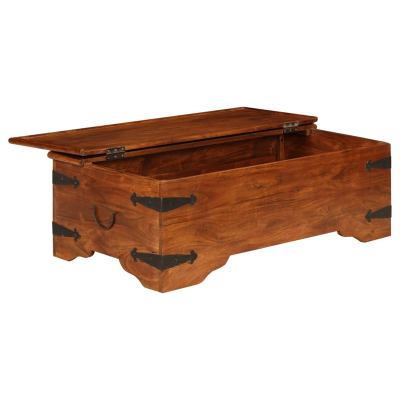 vidaXL tömör akácfa dohányzóasztal mézszínű bevonattal 110x55x35 cm