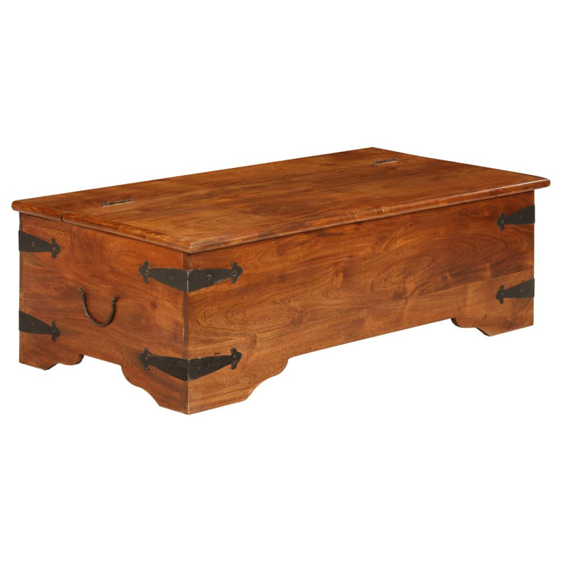 vidaXL tömör akácfa dohányzóasztal mézszínű bevonattal 110x55x35 cm