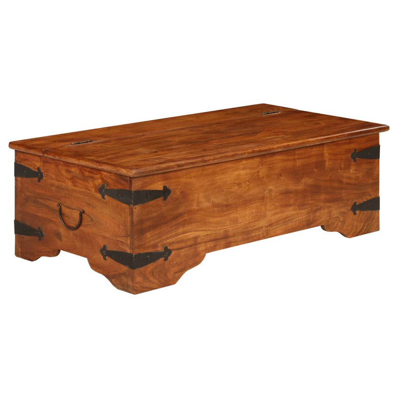 vidaXL tömör akácfa dohányzóasztal mézszínű bevonattal 110x55x35 cm