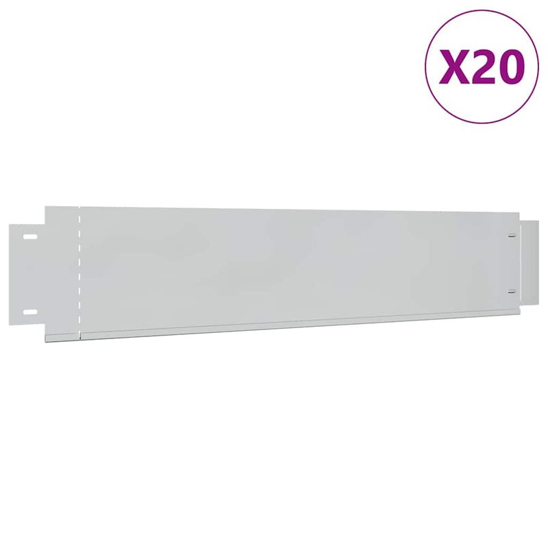 vidaXL 20 db galvanizált acél gyepkerítés 100 x 20 cm