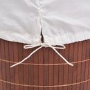 vidaXL barna kerek bambusz szennyestartó kosár