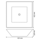 vidaXL négyzet alakú, fekete kerámia mosdó 41,5 x 41,5 x 12 cm