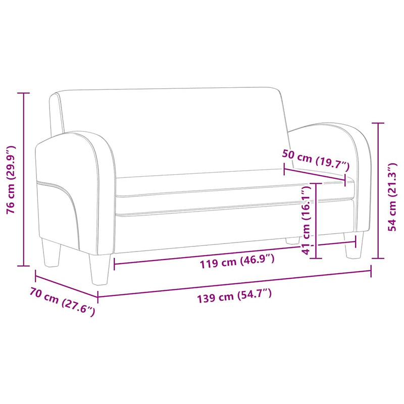 vidaXL kétszemélyes barna művelúr kanapé