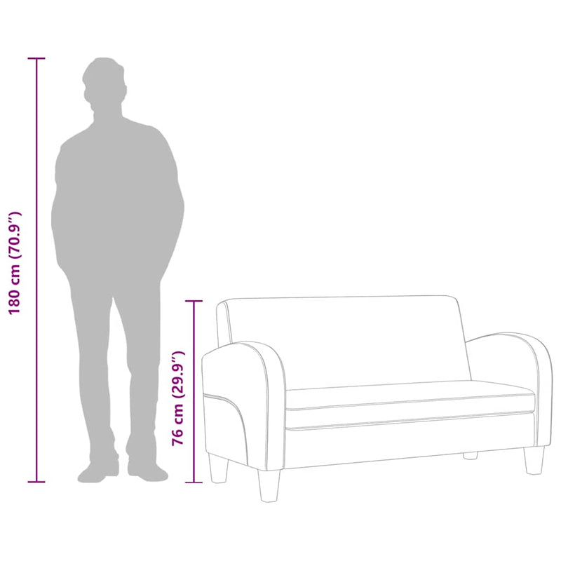 vidaXL kétszemélyes barna művelúr kanapé