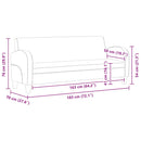 vidaXL háromszemélyes fekete műbőr kanapé