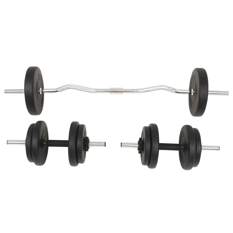 vidaXL egykezes és kétkezes súlyzó szett 30 kg