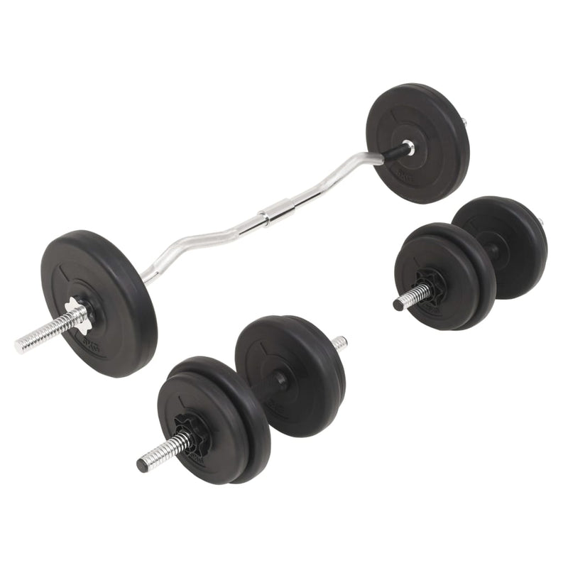 vidaXL egykezes és kétkezes súlyzó szett 30 kg