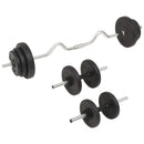 vidaXL egykezes és kétkezes súlyzó szett 30 kg
