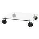 vidaXL 2 db négyszögletű görgős virágalátét edzett üvegből, 35x35 cm